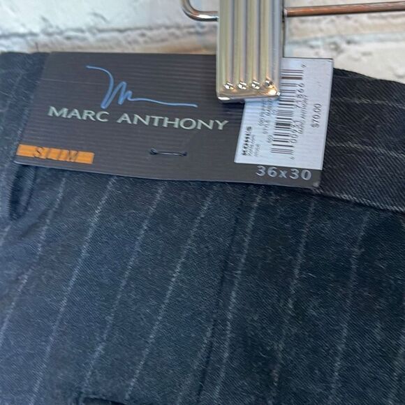 Marc Anthony Men’s Pin Stripe Slim Dress Pants size 36x30 - Picture 3 of 6